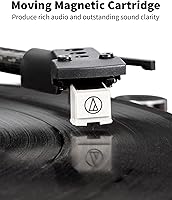 Vista 4 de Turntable Vinyl Record Player Support Bluetooth Output Phono/Line Switch Pitch Control with Pre-Installed Counterweight & Magnetic Cartridge, Belt