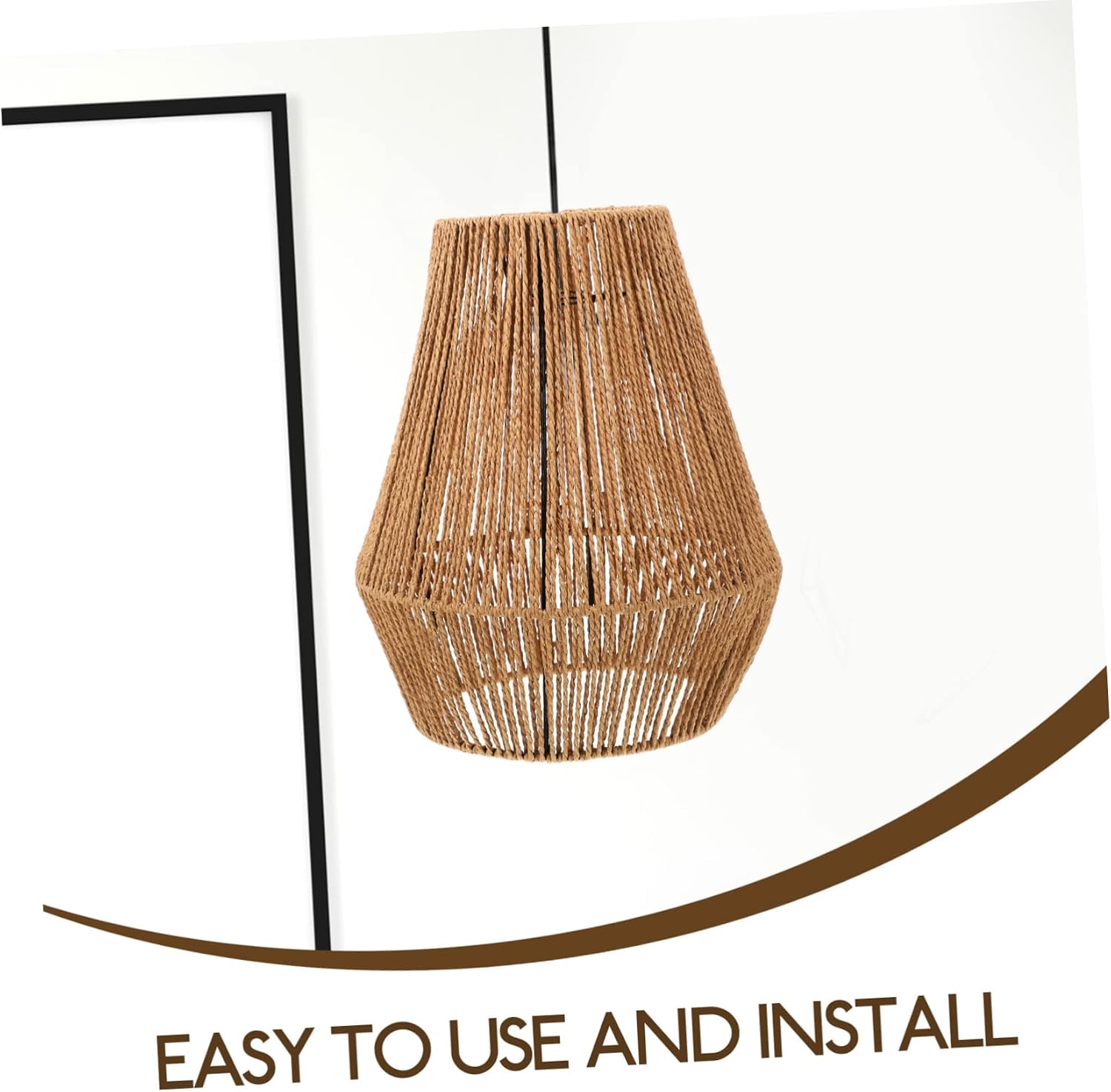 Woven Light Fixture Vintage Lamp Shade for Bedroom Rustic Ceiling Light Cover Boho Decor Handmade Weaving Design for Chandelier Wall Lamps Home Decoration
