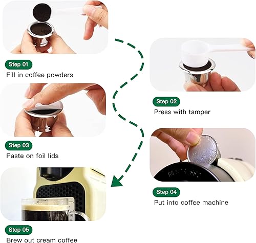 Miniatura 4 de Cápsulas reutilizables para Nespresso OriginalLine, cápsulas de café expreso recargables, filtros de tazas de acero inoxidable compatibles