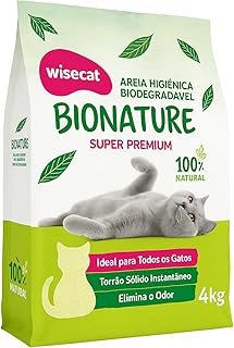 Bionature Areia Higiênica para Gatos Biodegradável Wisecat 4kg - Produto 8 mais recomendado com 4.4 estrelas