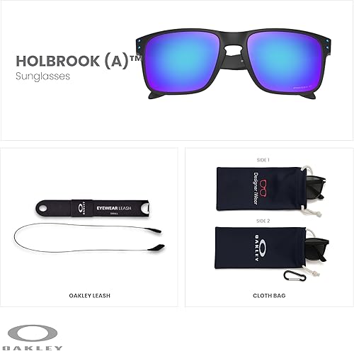Miniatura 2 de Oakley Holbrook Asian Fit OO9244 - Gafas de sol de puente bajo para hombre, paquete con correa y kit de cuidado iWear de diseñador