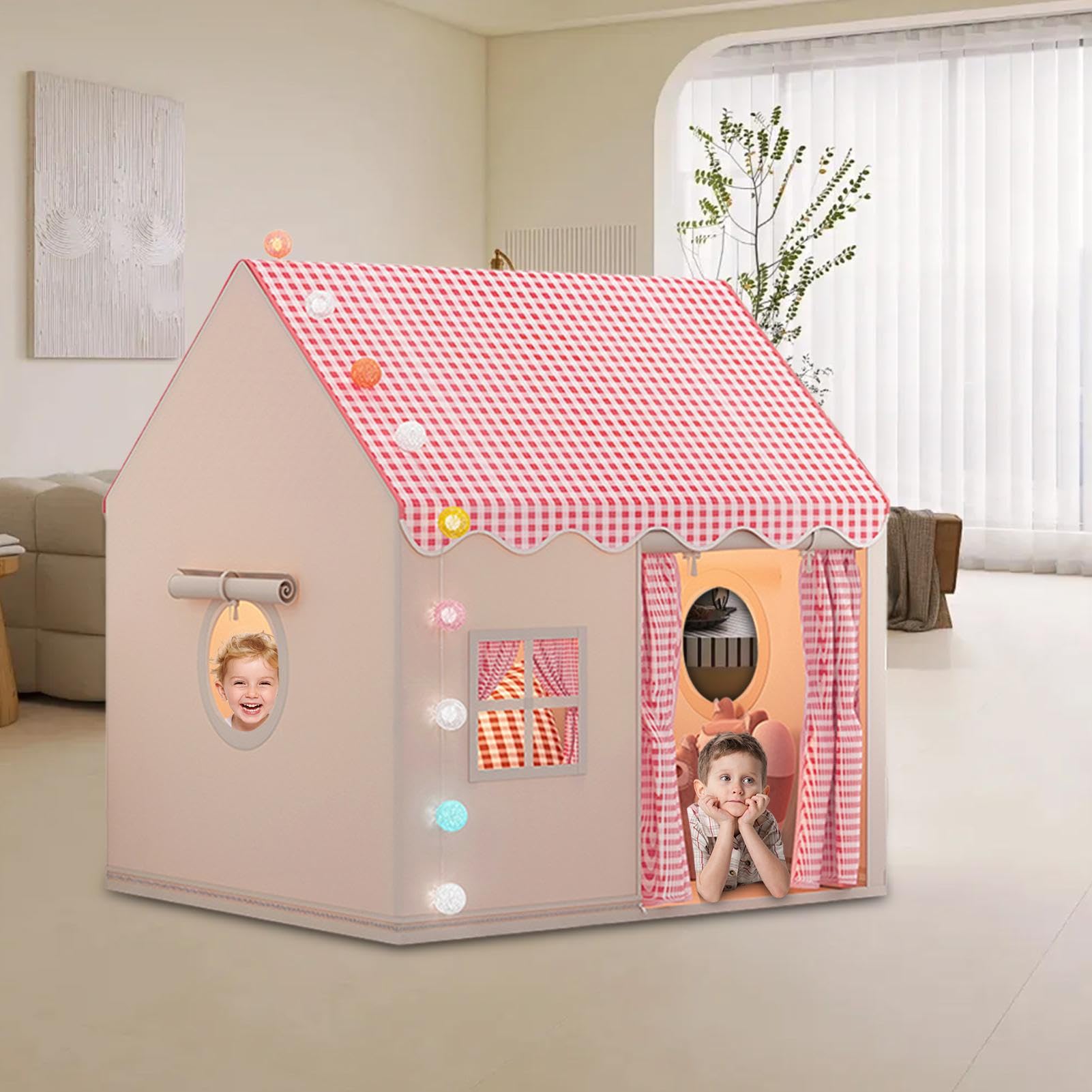Tienda De Campaña para Niños, Tienda De Juegos Interior para Niños, Tiendas De Juegos Grande, Cabaña Infantil Interior Casitas, Rincón Acogedor para Niñoses