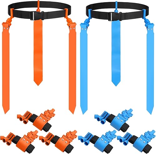 Miniatura 13 de Junkin 6/10 jugadores bandera fútbol conjuntos ajustables cinturones de fútbol y banderas para jóvenes, adolescentes, niños, adultos, jugadores