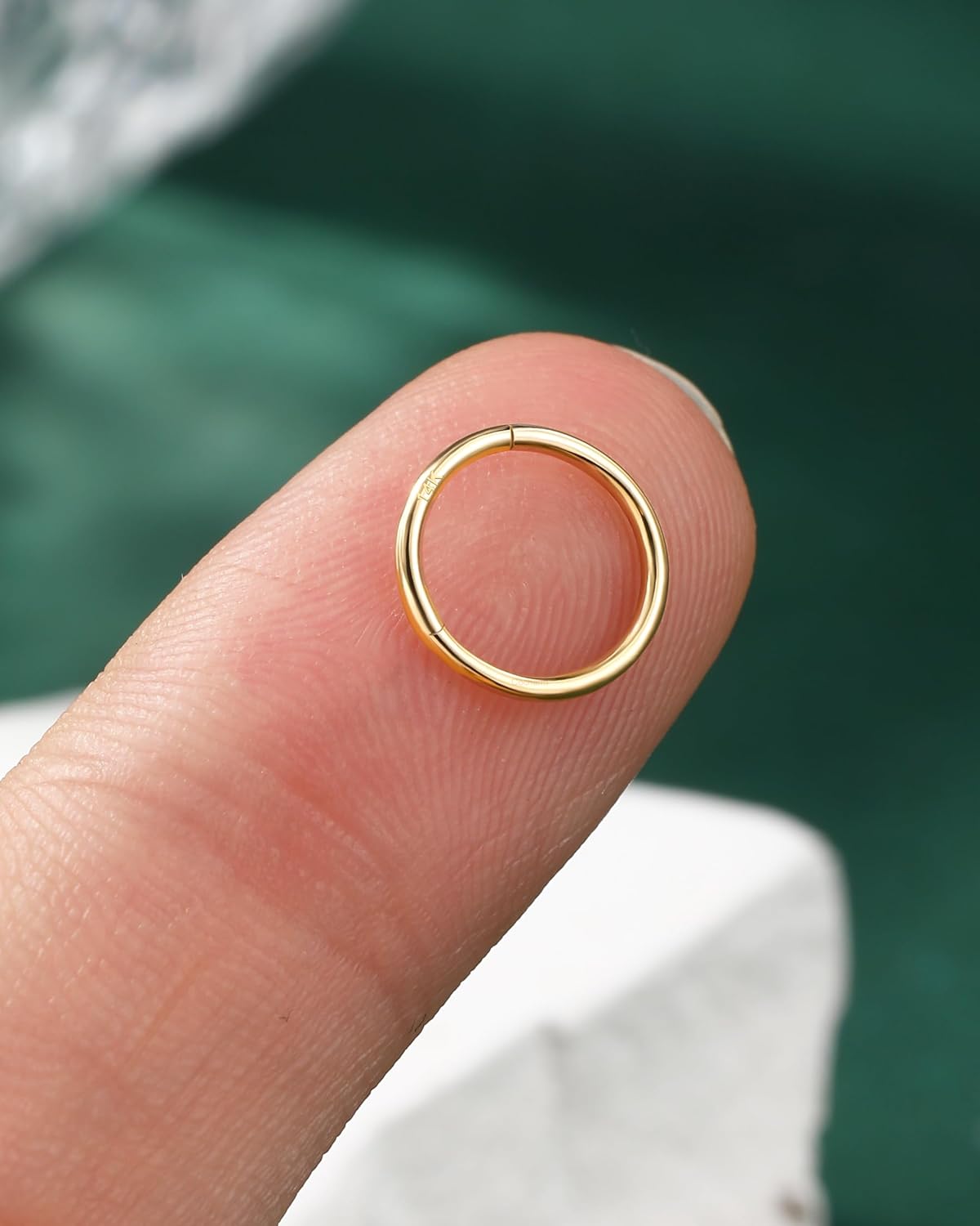 COCHARM 14K Solid Gold 18g/16g Nose Rings 16G Septum Rings Yellow Gold Tragus Helix Cartilage Conch Earring Hoops 18 Gauge Piercing Hoop