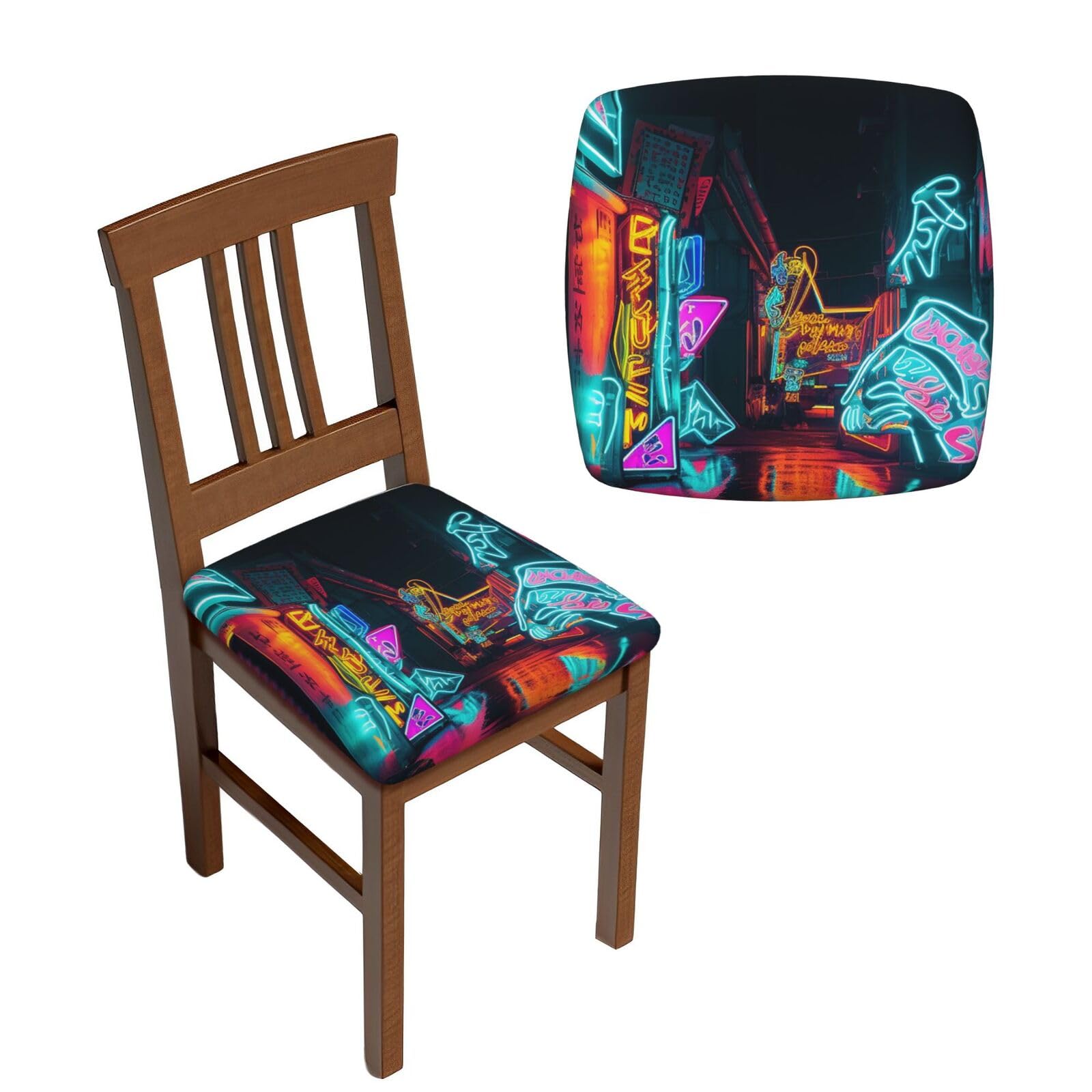 Housses de chaise de cuisine art fluo pour illuminer vos repas