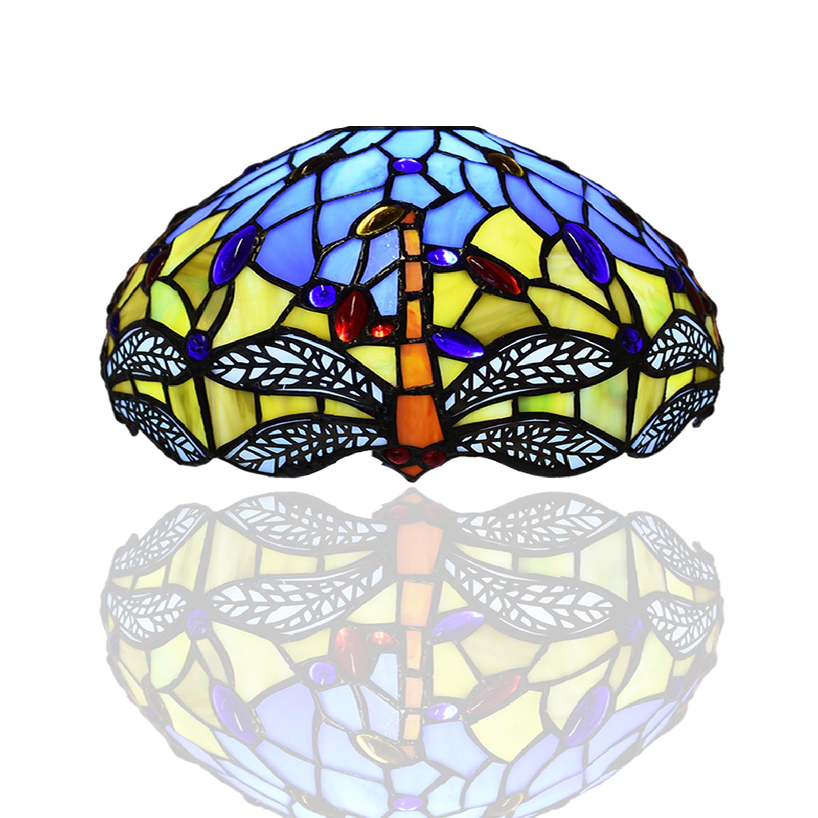Auroh 1003 10 Inch Tiffany Lampshades Antique Style Handcrafted Stained Glass Shade Only (1003)