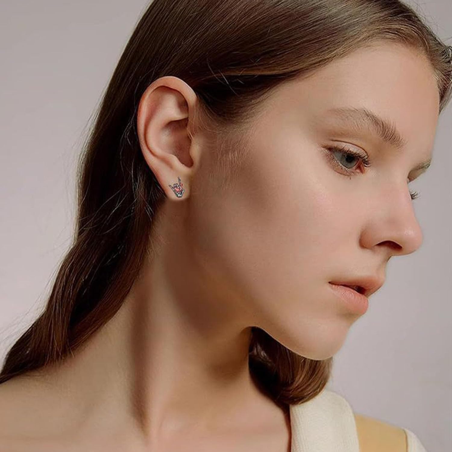 Halloween Earrings for Women Skull Skeleton Hand Stud Earrings Crystal Skull Earrings Skull Pumpkin Ghost Earrings Goth Skeleton Jewelry Gifts for Women - Image 3