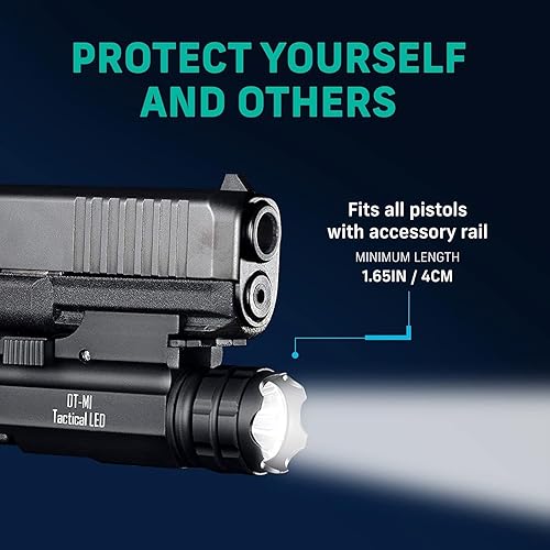 Miniatura 3 de Linterna táctica LED tipo pistola, recargable, con salida rápida de 300 lúmenes modelo DT-M1 de DefendTek