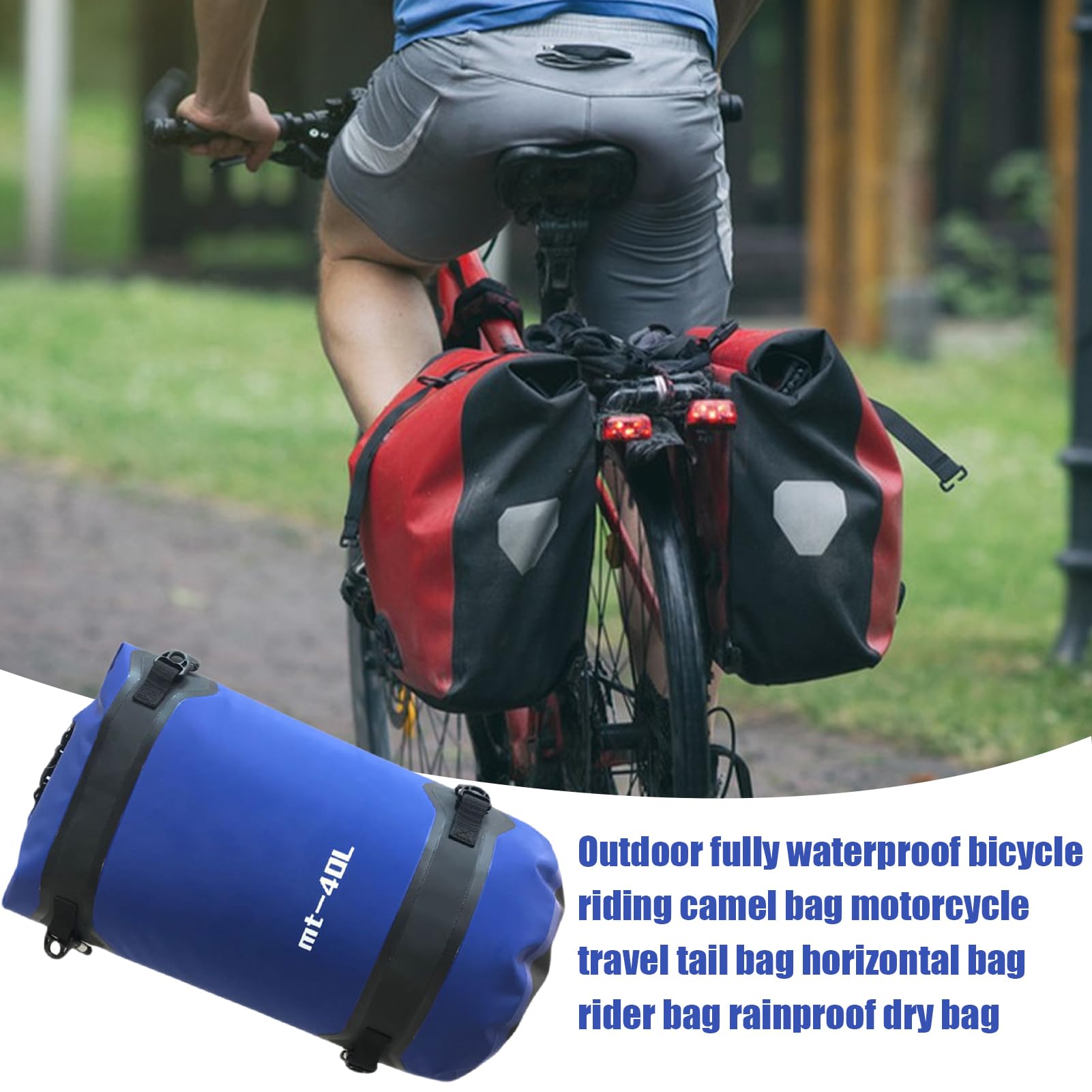 Motorradtasche 40L Wasserdichter Organizer | Aufbewahrungstasche Für Fahrradausrüstung Für Motorrad, Fahrrad, Heck, Radfahren, Outdoor, Helm, Ausrüstung,