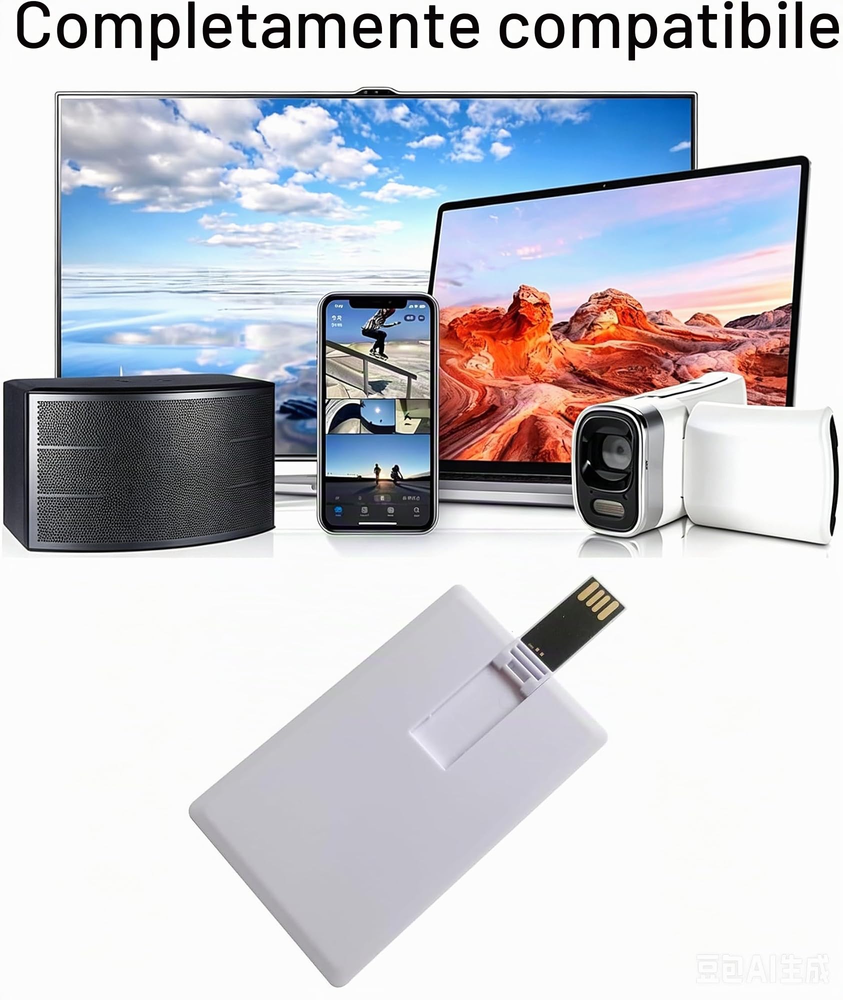 10 Pezzi Bianco USB Unità Flash Penne, Chiavetta USB a Forma di Carta di Credito 16GB Memory Stick U Disk Thumb Gift, Per Backup Dati, Trasferimento File