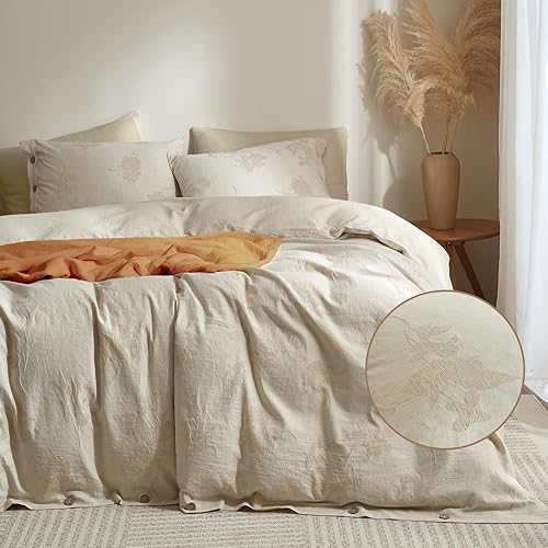 Miniatura 32 de mixinni Juego de funda de edredón con patrón de flores y pájaros de estilo jardín, diseño reversible azul pavo real, 3 piezas, juego de ropa de cama