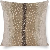 Vista 8 de POMOTER Fundas de almohada de antílope, fundas cuadradas de lino con estampado de antílopes de animales de leño, color azul y blanco, funda