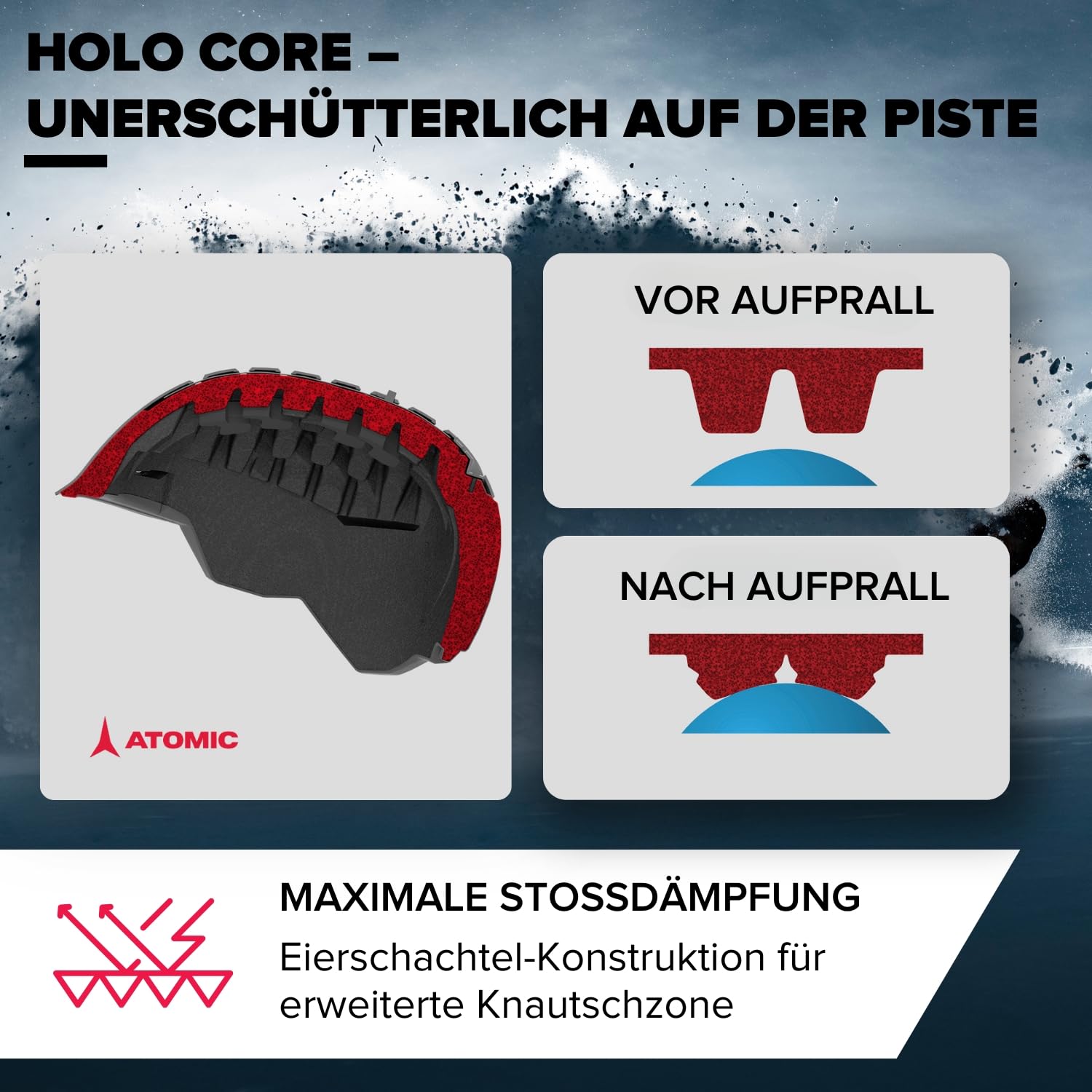 ATOMIC Four JR Snowboard- & Ski-Helm für Kinder & Jugendliche - Präzises Ear-Fit-System & Aircon Belüftungssystem - Holo Core für maximale Stoßdämpfung