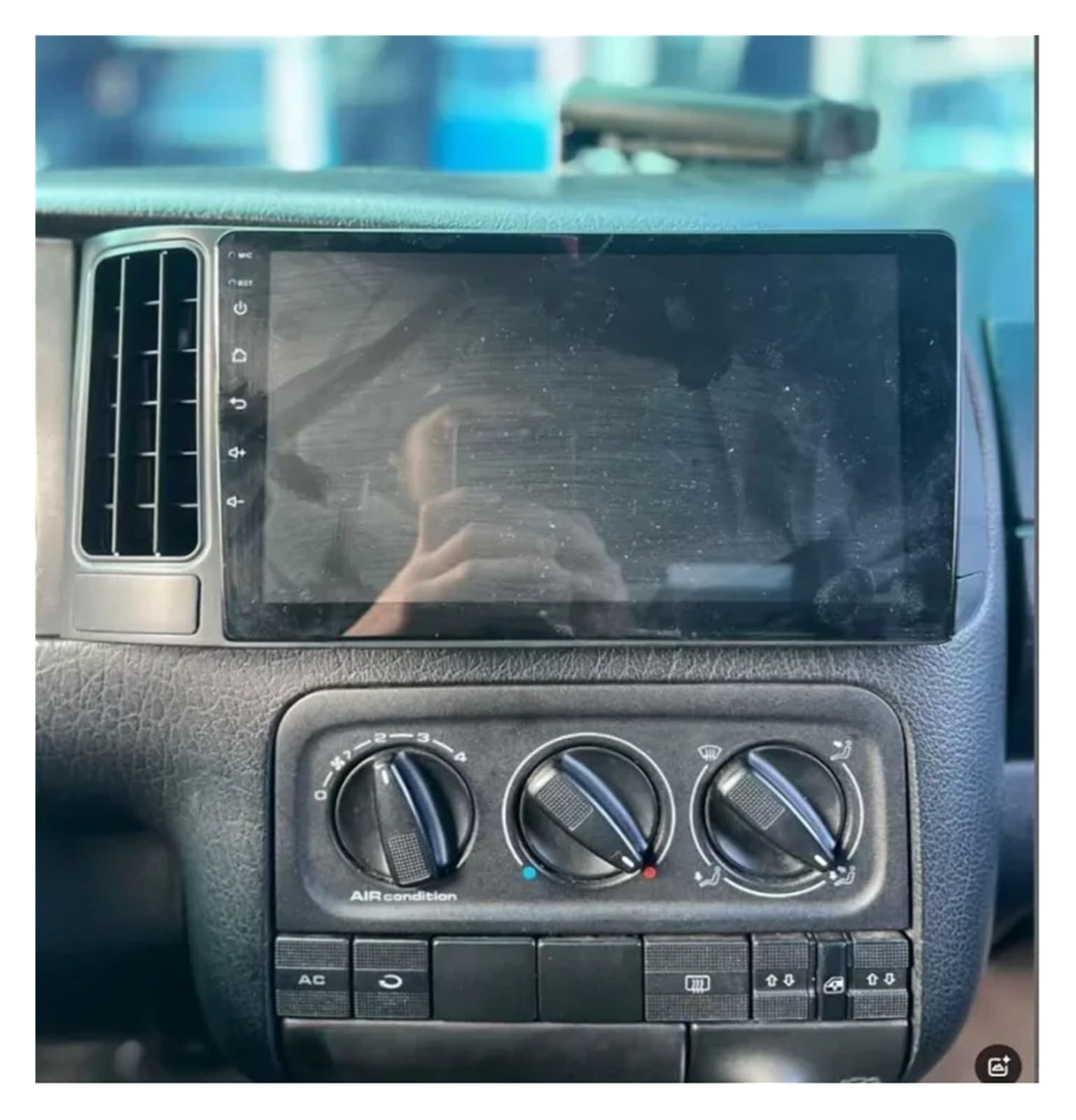 Fascia Marco Panel Radio Fascia Coche 9 Pulgadas Kit Tablero Salpicadero Adaptador Ajuste Cubierta Placa Consola Bisel para VW para Golf 3 1991-2003 Juego Panel Radio