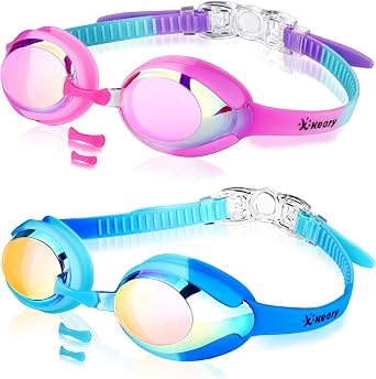 Keary Kids Swim Goggles for Toddler Kids Youth3-12,Anti-Fog Waterproof Anti-UV Clear Vision Water Pool Goggles