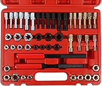 Vista 9 de Juego de 48 herramientas de reparación de roscas UNC/UNF/Kit de reenhebrado de rosca métrica Kit de restaurador de roscas antioxidante con 24