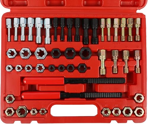 Miniatura 9 de Juego de 48 herramientas de reparación de roscas UNC/UNF/Kit de reenhebrado de rosca métrica Kit de restaurador de roscas antioxidante con 24