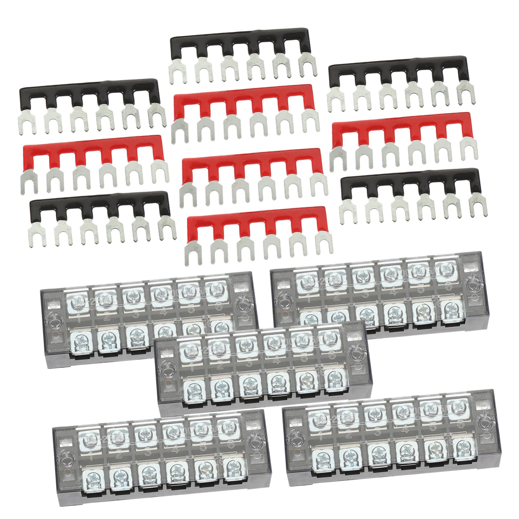 3 Set Morsettiera Vite Doppia Kit Terminale di Alimentazione con Strip Barriera Connessione Elettrica Robusta per Pannelli Distribuzione e Impianti