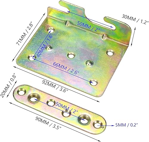 Miniatura 2 de 4 soportes de riel de cama universales para marco de cama de madera, cabeceros y estribos, tornillos incluidos