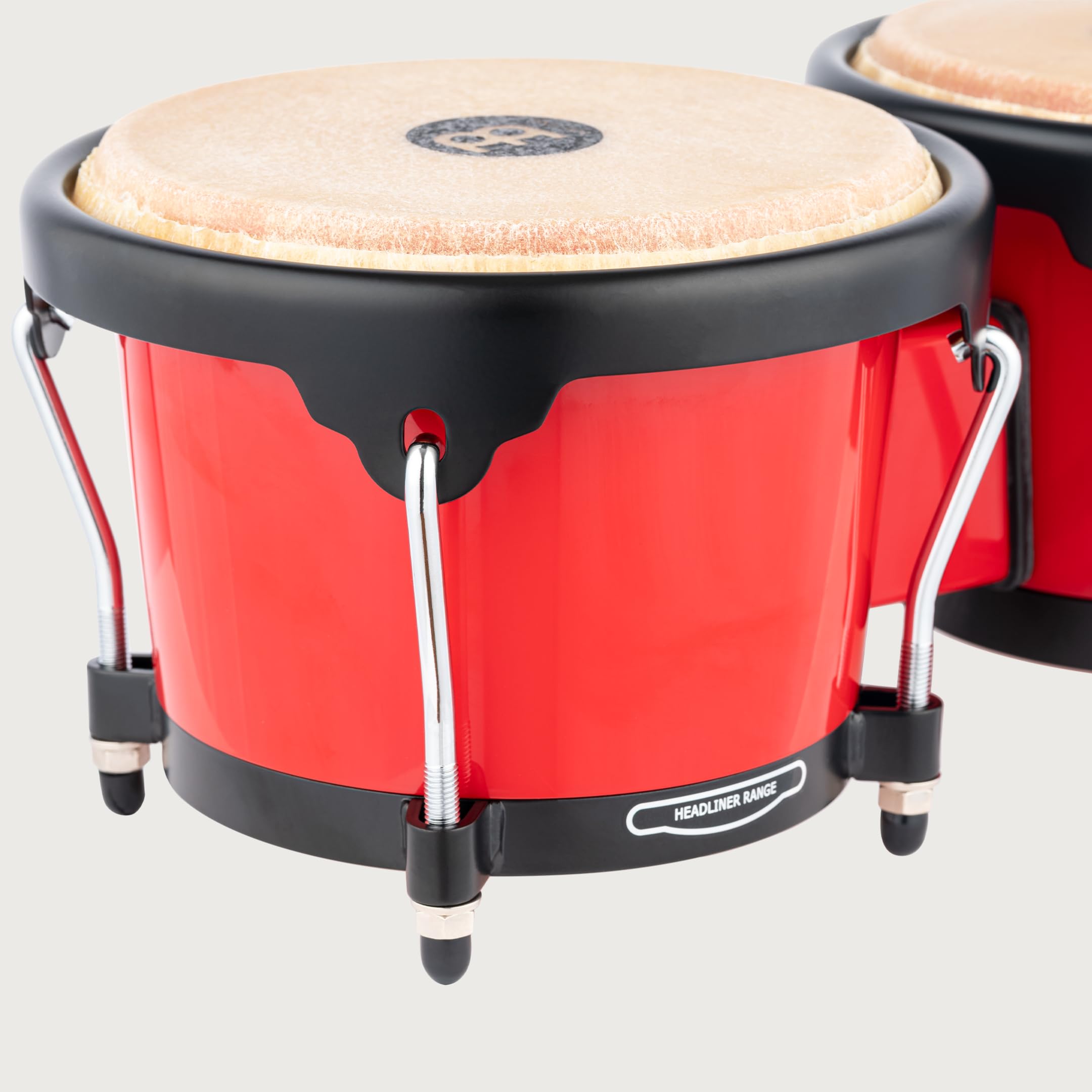 Meinl Percussion Bongos Journey Series - 2 Handtrommeln mit 6,5 und 7,5 Zoll - inkl. Stimmschlüssel - ABS Kunststoff, Rot (HB50R)