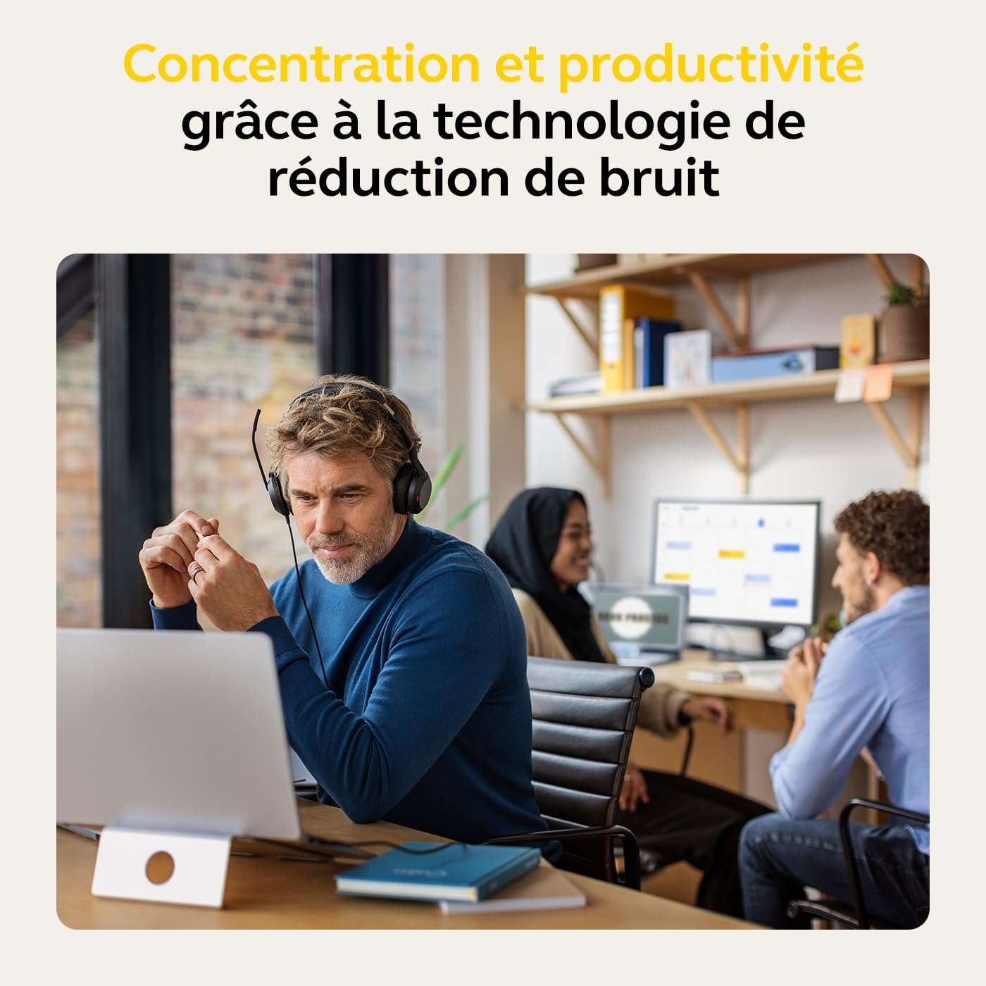 Jabra Evolve2 50 Micro-casque filaire stéréo - Technologie Jabra Air Comfort, microphones à réduction de bruit et ANC - Certifié MS Teams, fonctionne avec toutes les autres plateformes - Noir
