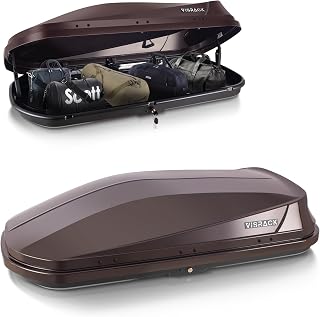 Large Rooftop Cargo Carrier Box, Heavy Duty Hard Shell Roof with Security Keys, Waterproof Rooftop Cargo Box, 62 (L) x 31 (W) x 15(H) Inches, 16 Cubic Feet (Tool-Free Install), Brown