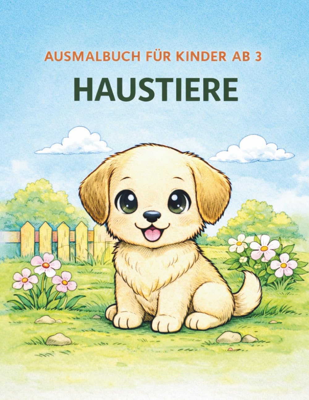 Ausmalbuch für Kinder ab 3: Haustiere