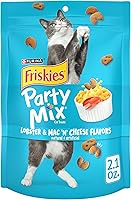 Vista 1 de Purina Friskies Made in USA Facilities - Golosinas para gatos, mezcla de langosta y queso Mac 'N' - (10) bolsas de 2.1 onzas