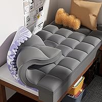 Vista 15 de ChiXpace Cubrecolchón de espuma viscoelástica de doble capa de 5 pulgadas, tamaño matrimonial, almohadilla de colchón de 3 pulgadas y espuma Negro