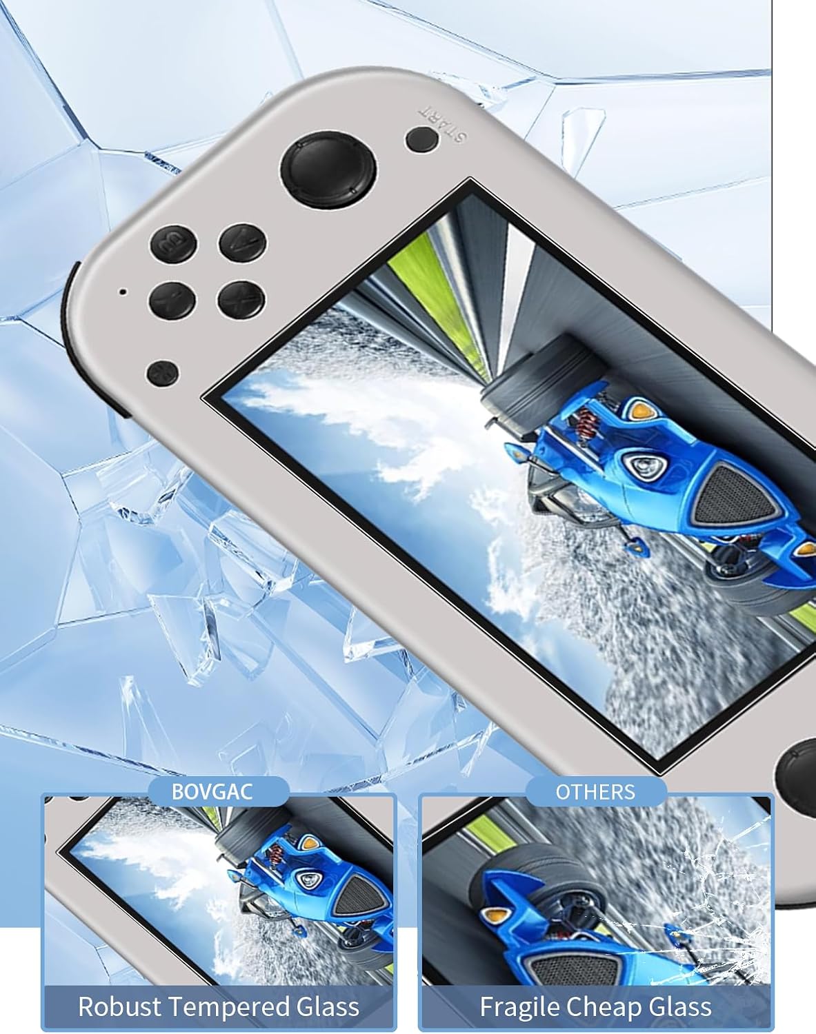 [2 pack] Screen Protector for Skrmooning M17 4.3 Inch Handheld Game Consoles Tempered Glass Film, Screen Protector for M17 Handheld Gaming Anti-Scratch & Sensitive & 9H Hardness image 4