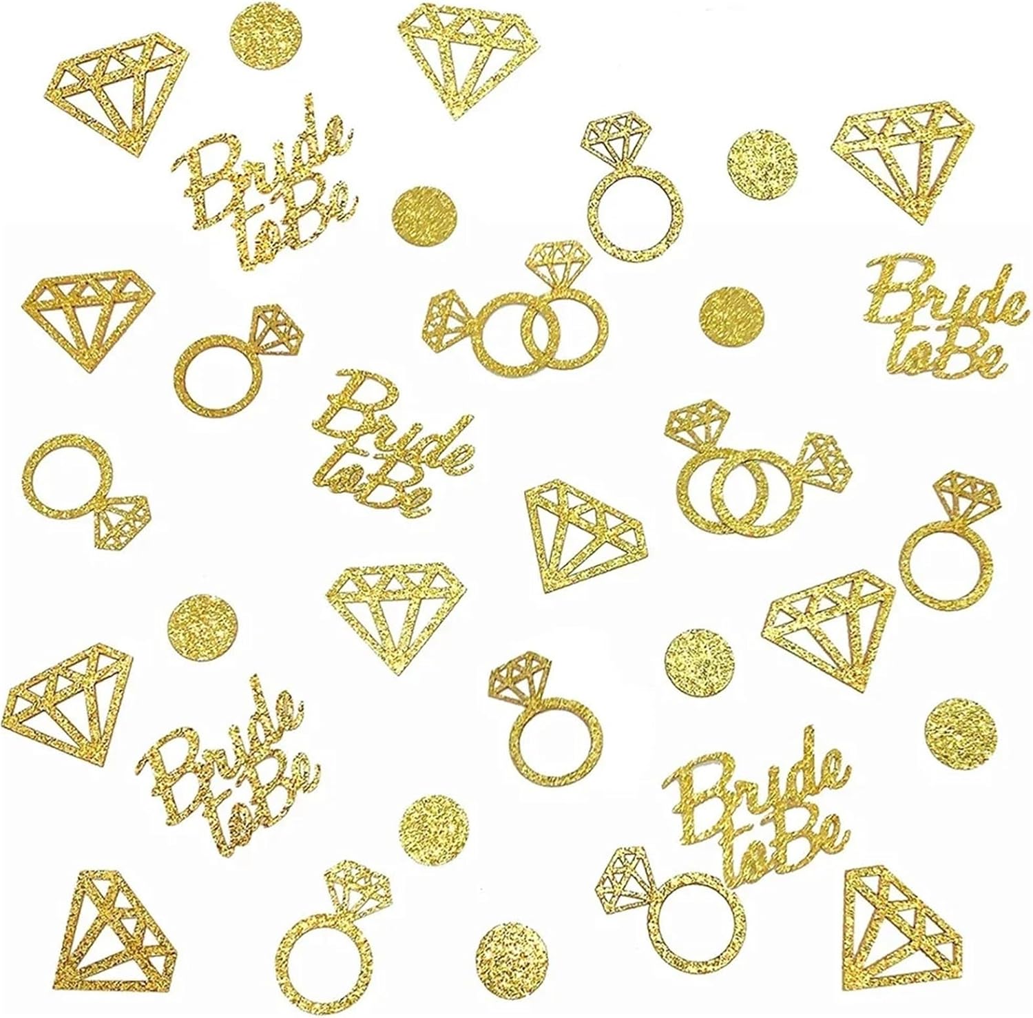 Table Confetti 500 Pcs Rose Gold Bride To Be Diamond Ring Heart Willy Paper Confetti Hen Night Bachelorette Party Wedding Decoration Supplies(Rose gold)
