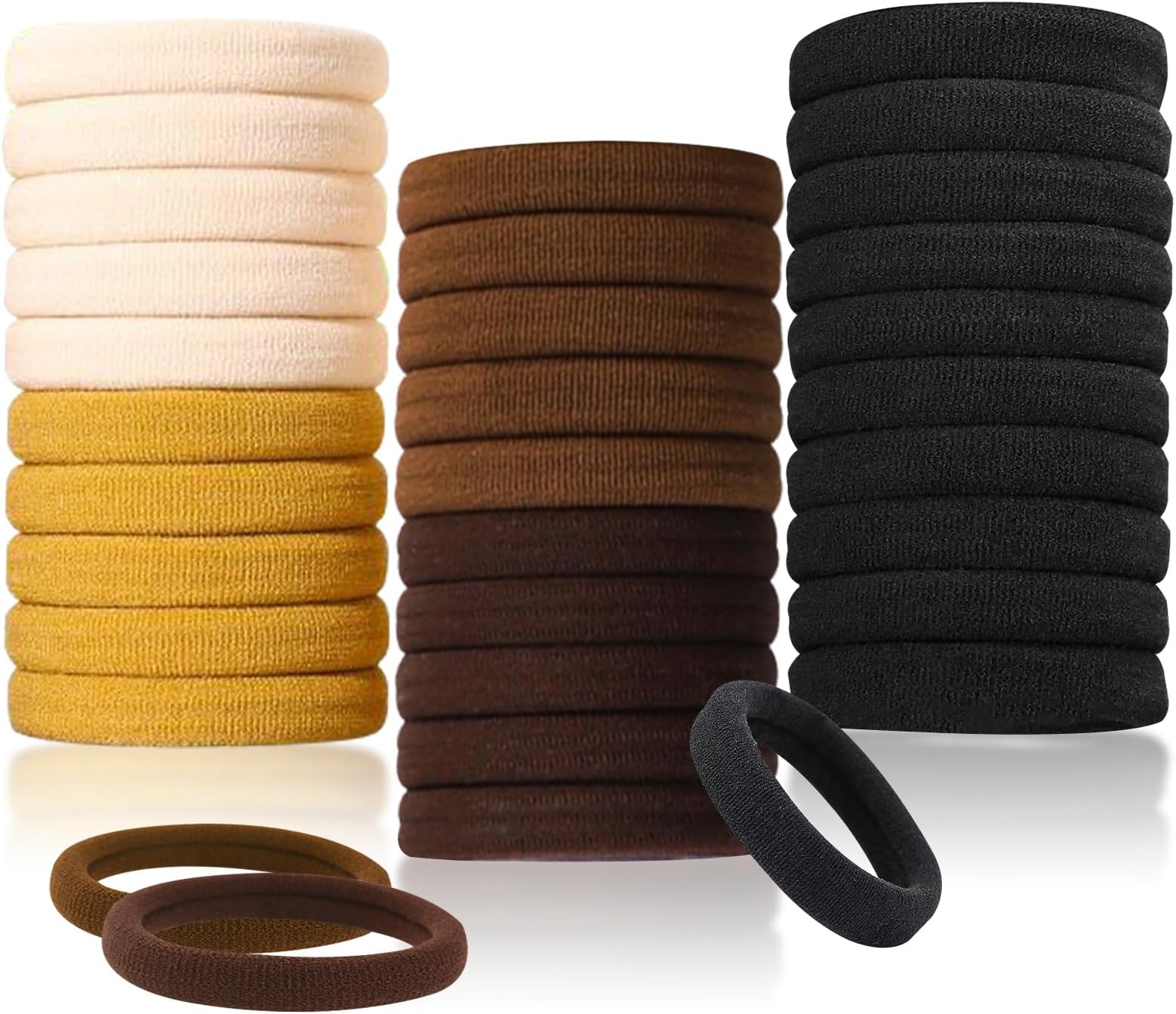 Sularpek 30 Pcs Elastic Hair Bands, Hair Bobbles, Hair Bands For Girls, Elastic Hair Bands, Soft Hair Ties No Damage, Strong Elastic Ponytail Holders Hair Accessories for Women Men Girls Kids