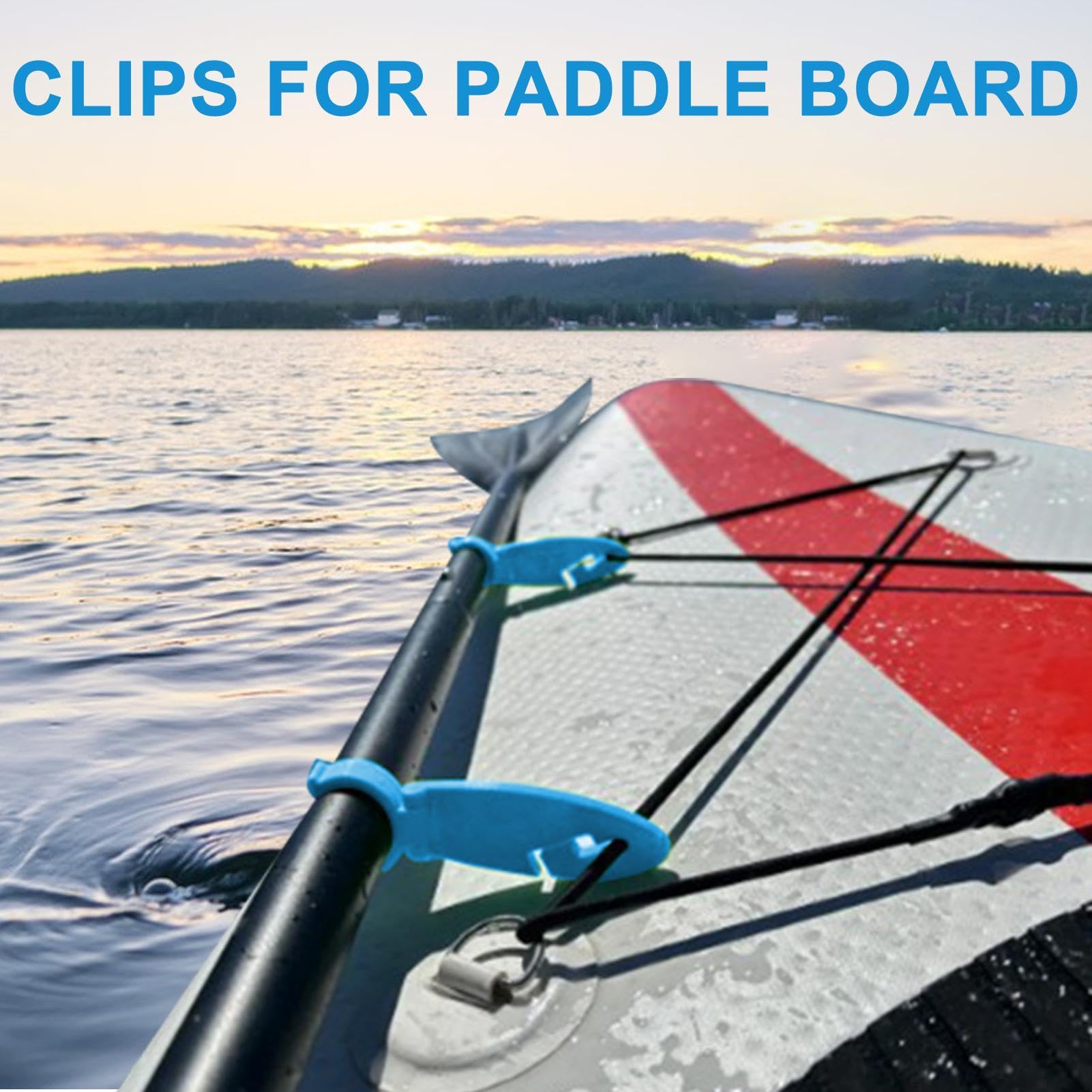 Generico Clip Porta Pagaia, 4 Pezzi, Supporto per Pagaia per Paddle Board E Kayak | ABS 11x3,3 cm, Fissaggio Espandibile a Scatto, Antivento e UV, per Sport Acquatici, Leggere e Resistenti