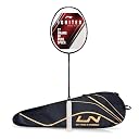 Li-Ning Ignite 8 Japanese Carbon Graphite Unstrung Badminton Racket with Full Cover (Black/Maple Red/Real Teal, 77 Grams) gallery image