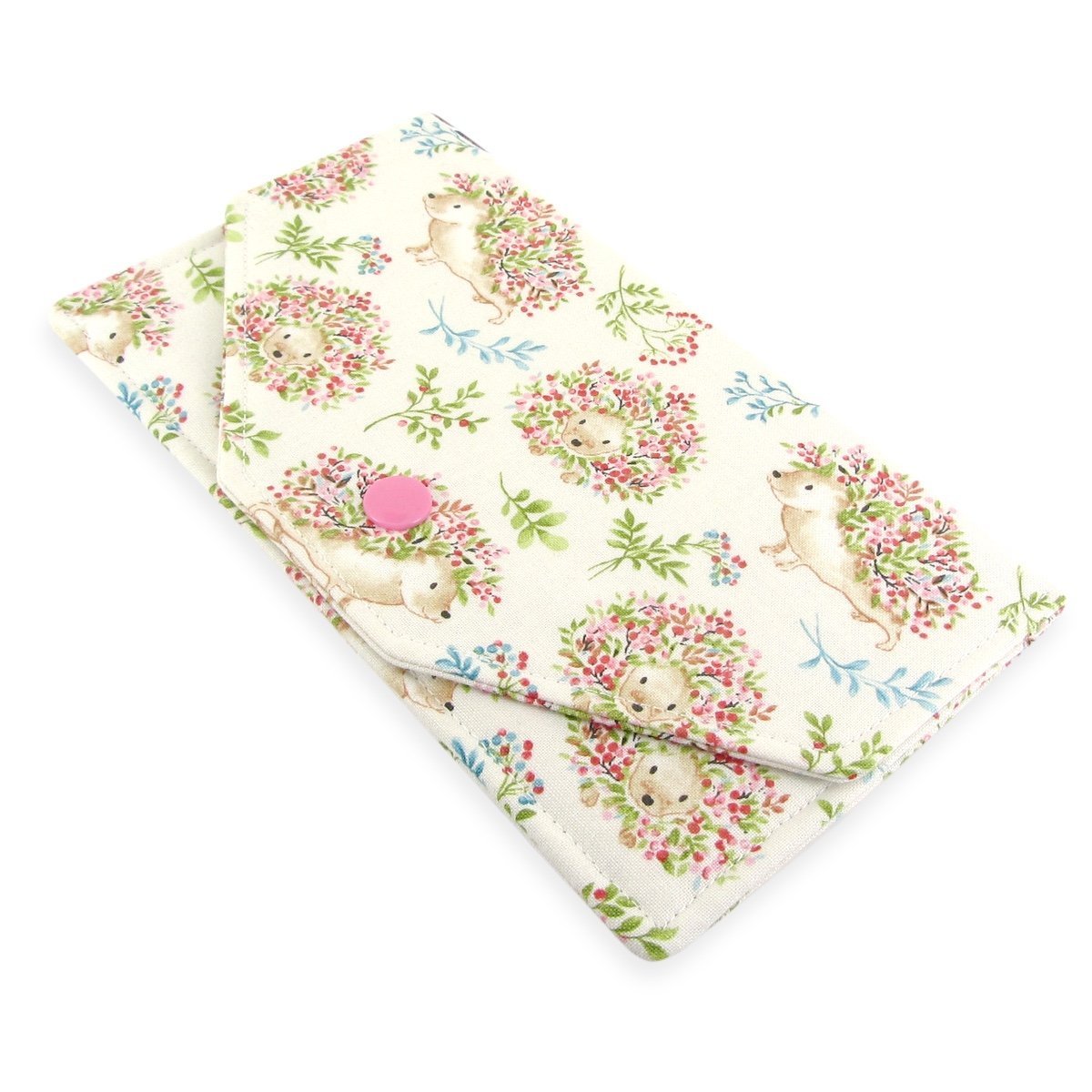 Handmade Hedgehog Fabric Slim Women's Cash Envelope Wallet