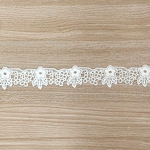 Miniatura 8 de Designer's Shop VL 6639 VL 6639 - Borde de encaje blanco de 5 yardas para costura, manualidades (margarita-mareado) 1-116 pulgadas x 5 yardas,