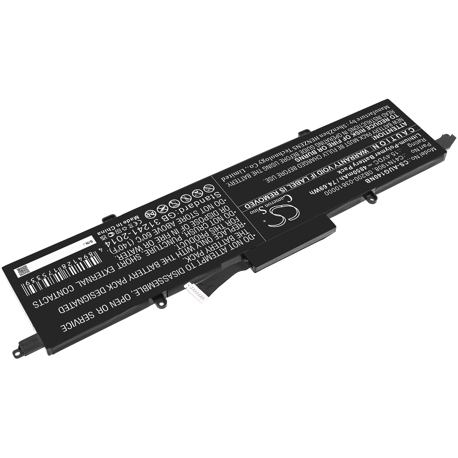 Replacement Battery Compatible for ROG Zephyrus G14 GA401IV-0152E ROG Zephyrus G14 GA401IV-HE344 ROG Zephyrus G14 GA401II-HE022 (4850mAh/15.4V), 0B200-03610100 0B200-03610000 C41N1908 Battery