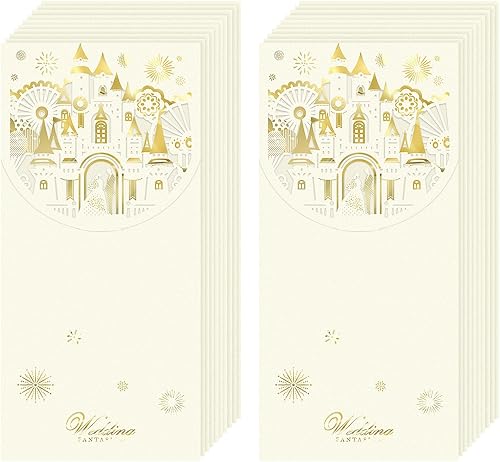 Miniatura 2 de Paquete de 20 sobres de boda por dinero, sobres de regalo dorados cortados con láser Hongbao para efectivo, bolsillo rojo para boda