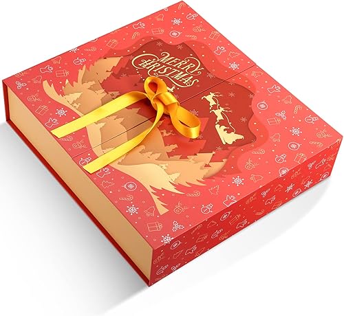 Miniatura 3 de GWHOLE Calendario de Adviento de Navidad 2023, calendario de cuenta regresiva de Navidad recargable con 24 cajas de regalo, color azul