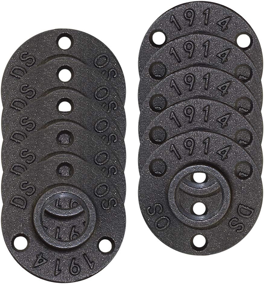10Pcs 1/2-INCH Floor Flange Pipe,Keeptop Industrial Iron Black Pipe Flanges DIY Furniture Decor,Malleable Threaded Plumber Fitting for Vintage Steampunk Lamps Shelving Plumbing,1/2", Black,