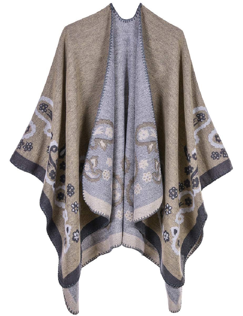 AONTUSShawls Wraps Poncho Cardigan Cape Knitted Cover Ups Vintage Scarfs Sweater for Womens