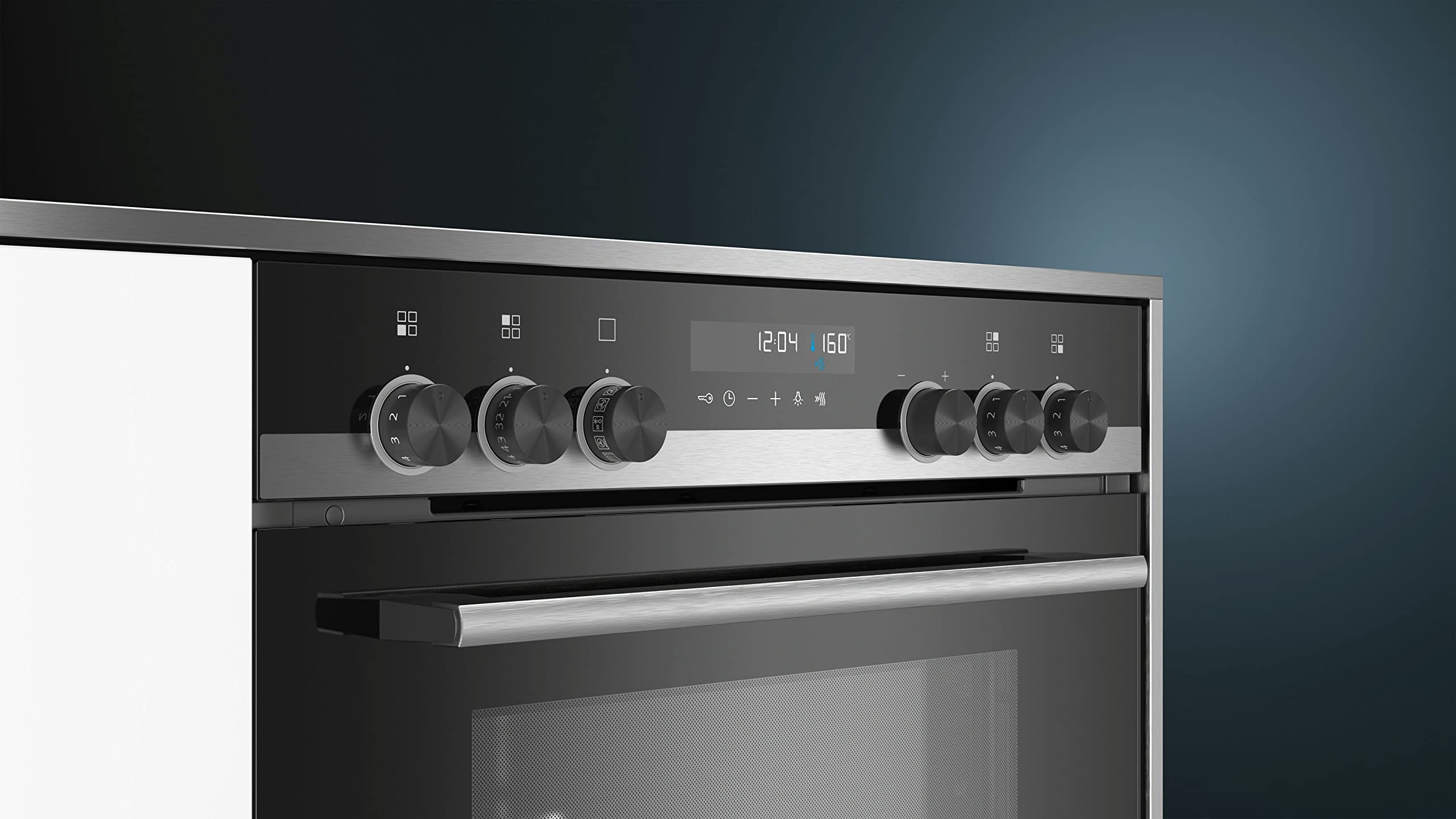 Siemens PQ521KB10 Einbau-Herd-Set iQ500, Integrierbare Herd-Kochfeld-Kombination 60 cm breit, Schnellaufheizung, activeClean, 3D Heißluft, Bräterzone, Schwarz