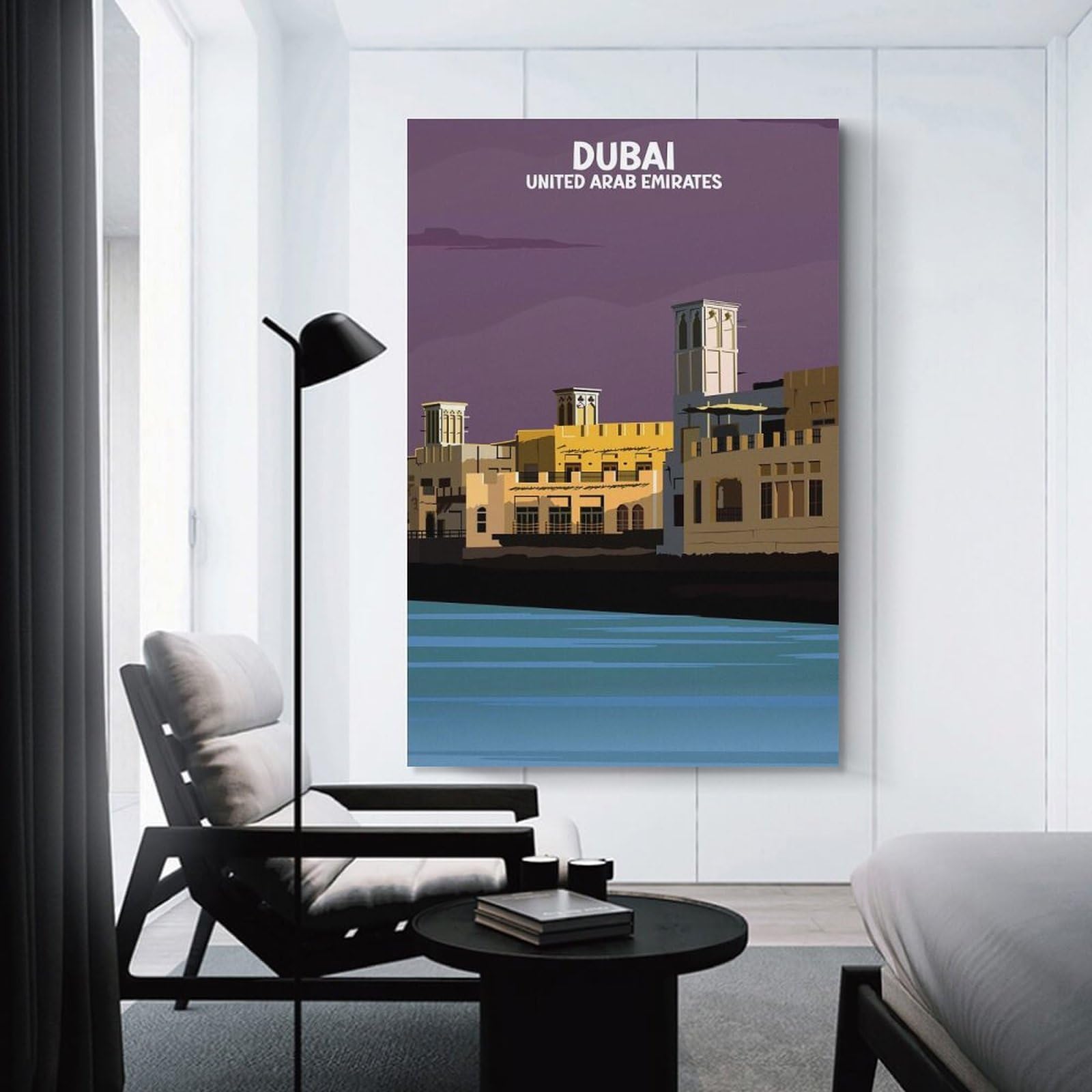 Junmoney Unframe-Style-5 Dubai Old City Poster Art Canvas Wall Art 24X36inch(60X90cm), For Wall Displays, Bedrooms Or Room Updates, Ideal For Building A Coordinated Art Wall