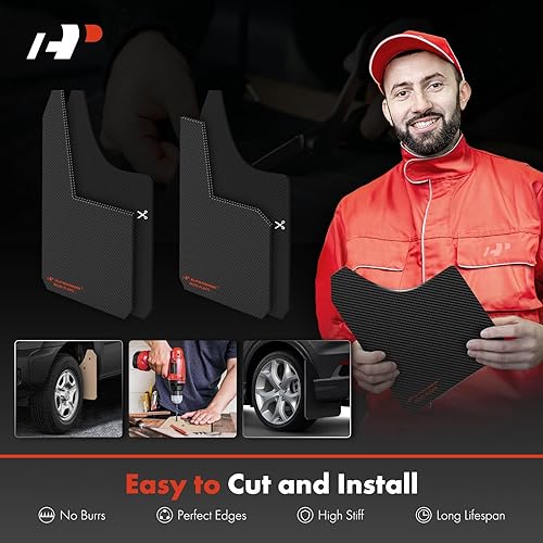 Miniatura 6 de A-Premium 4 piezas negro universal protector contra salpicaduras guardabarros guardabarros guardabarros guardabarros bengalas para coche pickup