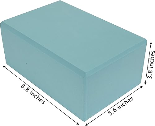 Miniatura 4 de Bloques de yoga, accesorio de entrenamiento de espuma de alta densidad, comodidad óptima, bueno para todos los niveles, verde azulado, paquete de 2