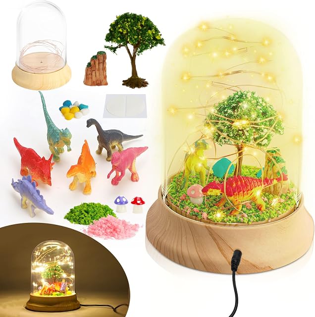 Dikence DIY Fairy Night Light Unicorn/Dinosaur Toys for Kids - Ideal Arts and Craft Kits Gifts