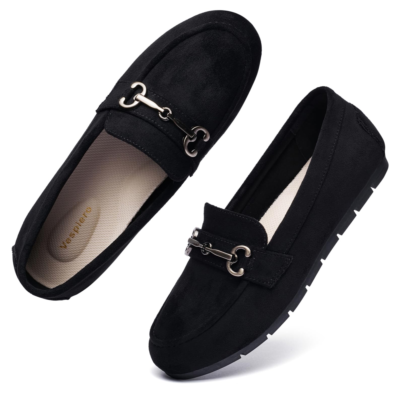 vespiero Women's Loafers Comfortable Dressy Slip on Flats Penny Loafers for Women Office Work Walking Shoes with Buckles-picture-44