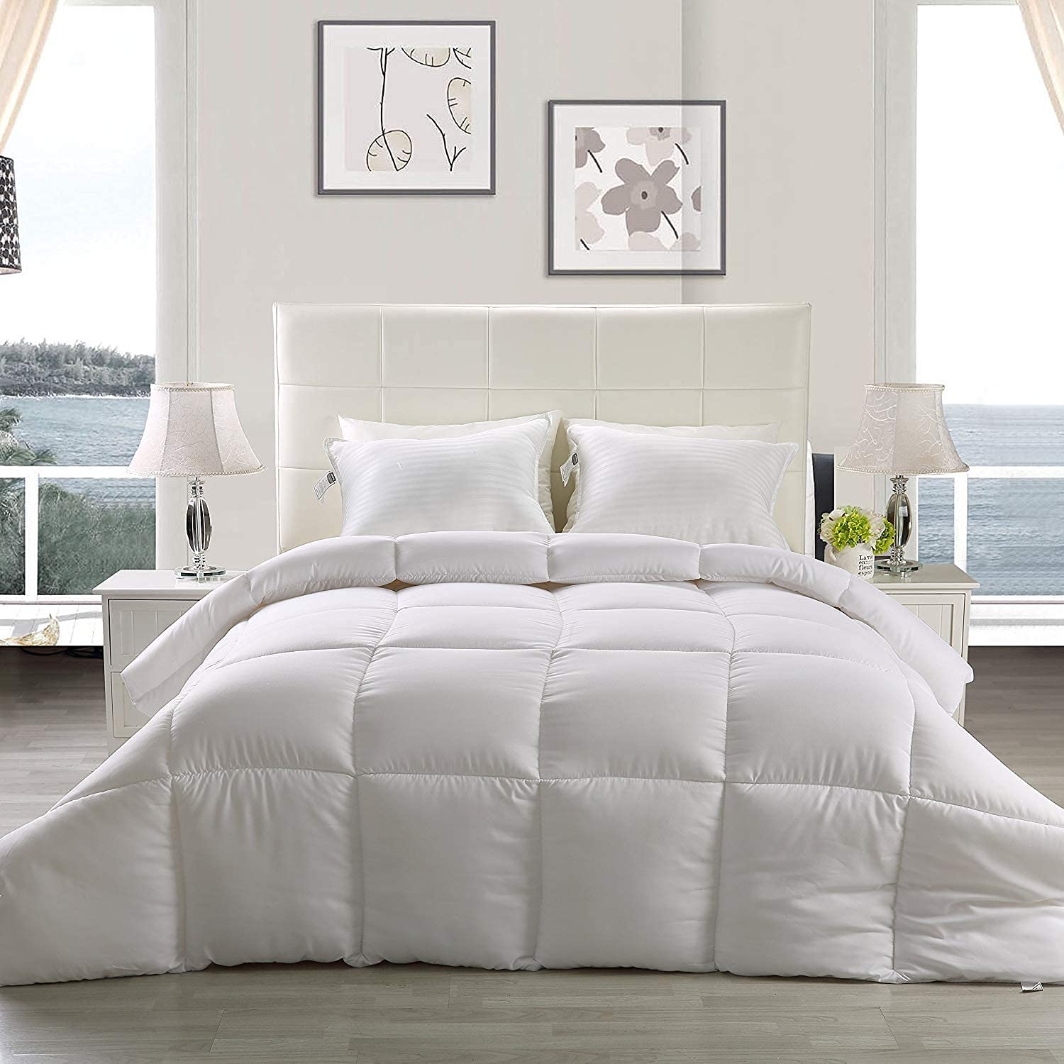 Hotel Quality Microfiber 250 GSM All Season Comforter (92" x 106" Inches/233cm x 269cm) - King Size|White-image-26