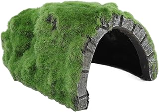 Wnvivi Reptile Rock Hide Cave,Tortoise Basking Terrace,Turtle Reptile Basking Hide Habitat,Tortoise Hideout Rock for Lizards Frogs Turtles