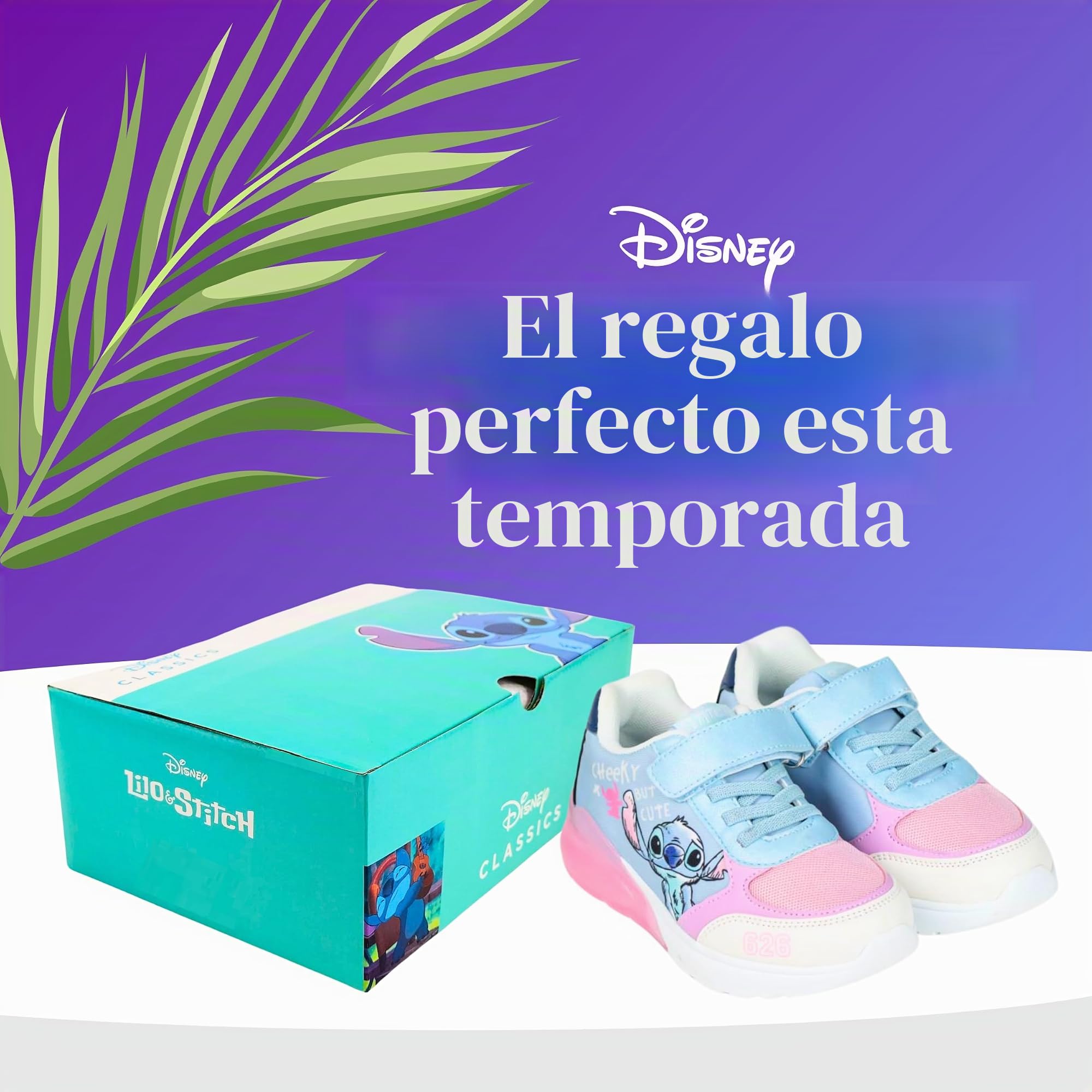 Disney Stitch Zapatos para Niñas, Calzado Deportivo con Luces, Regalo, Talla EU 31